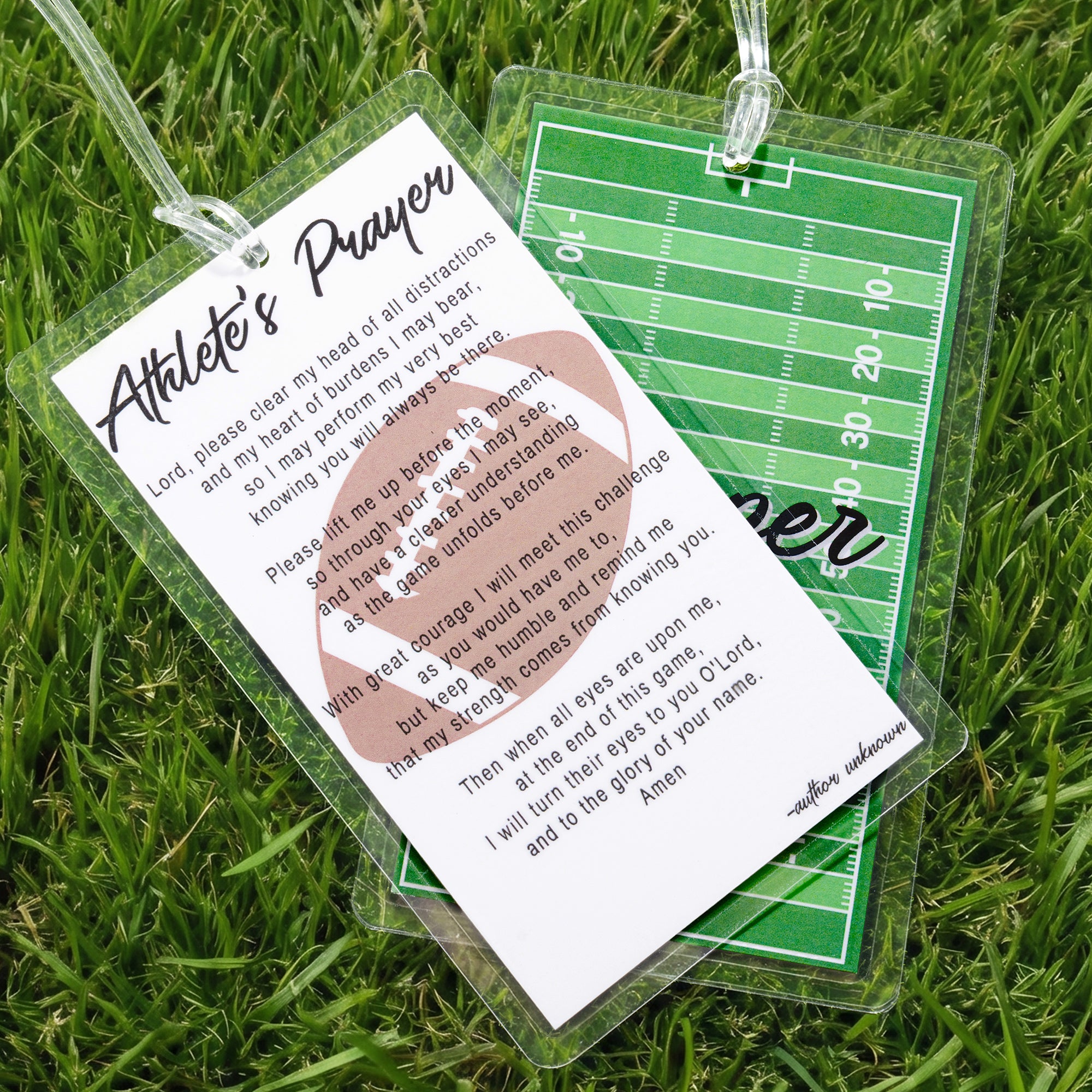 Personalizada de béisbol de fútbol Softball Juego de 2 Cruz Oración Bolsa Etiqueta con Nombre Día del Juego Equipo de Regalo para el Atleta Cristiano Amante de los Deportes