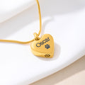Personalizada en forma de corazón grabado cara foto nombre urna collar con símbolo cremación joyería Memorial Simpatía regalo por la pérdida de un ser querido