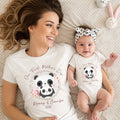 Corona de animales personalizada 100% algodón Body para bebé Camiseta a juego con nombres y fecha Primer regalo del Día de la Madre para recién nacido Nueva mamá