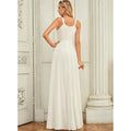 Bridal Wedding Dress Ivory Sleeveless Long Scoop A-line Chiffon