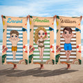 Toalla de playa personalizada de microfibra de secado rápido con el nombre de un personaje de dibujos animados Regalo diario para fiestas en la playa para amigos nadadores