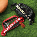 Personalizada Multicolor Estrella Gran Capacidad Transparente Crossbody Bolsa de Estadio con Nombre y Borla Uso Diario Regalo de Cumpleaños para Ella Amantes del Deporte