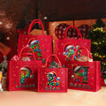Gorro de Papá Noel personalizado Luces de colores Bolsa de yute roja reutilizable con inicial y nombre Fiesta de Navidad Regalo para la familia Niños