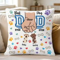 Funda de almohada personalizada con el nombre de la mascota y el puño humano para el Día del Padre, regalo para los amantes de las mascotas.