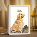 Espejo marco de fotos LED personalizado estilo pintura al óleo con nombre Regalo conmemorativo de simpatía para dueños de mascotas