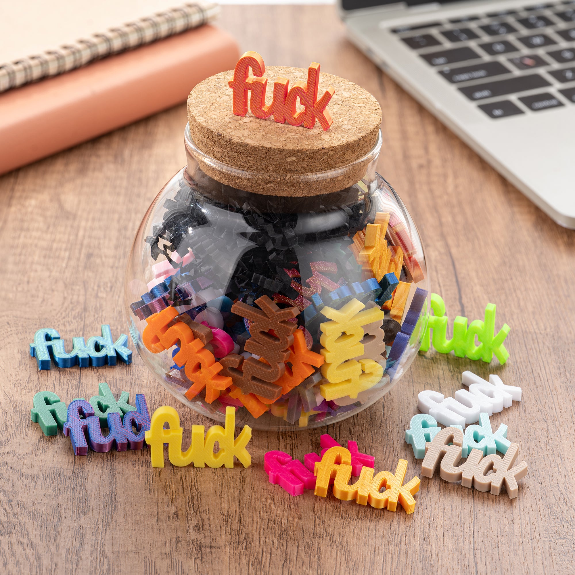 Personalizado Funny Colorful Fuck Bloques Tarro de cristal Home Decor Fiesta Favor Regalo para Amigos