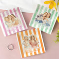 Acuarela personalizada estilo Besties Foto rayado joyería plato de cerámica con el título y el texto de uso diario regalo de cumpleaños para los amigos de las mujeres