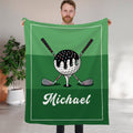 Helado de golf personalizado Goteo Manta suave con nombre Decoración del hogar Regalo de cumpleaños para los amantes de los jugadores de golf
