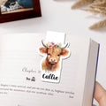 Vaca de las Tierras Altas Personalizada Marcapáginas Magnético con Nombre Material de Lectura Regalo de Cumpleaños para los Amantes de las Vacas Rata de Biblioteca