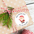 Personalizado Santa Claus Gingerbread Man impermeable pegatinas con nombre Festival de Navidad Fiesta de Regalo para la Familia Amigos