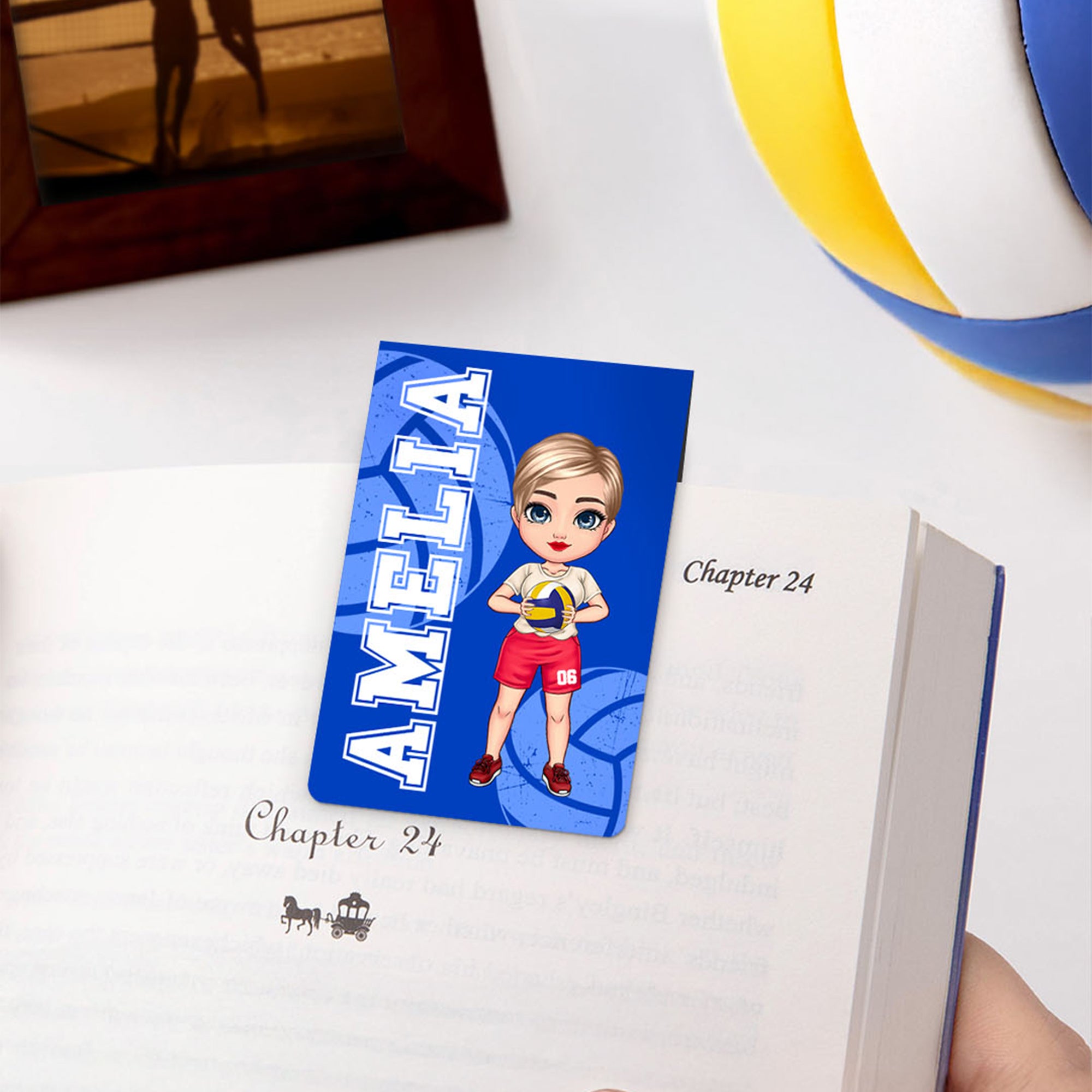 Marcapáginas magnético personalizado de voleibol con nombre y número de equipo deportivo Regalo de cumpleaños para jugadores de voleibol ratones de biblioteca