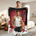 Salpicaduras de pintura personalizadas 1-3 fotos Manta suave con nombre y número Día de la competición Regalo de cumpleaños para los amantes del deporte