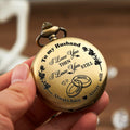 Reloj de bolsillo personalizado I Love You Then I Love You Still con nombre y título Cumpleaños Aniversario Regalo para marido Novio
