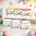Taza esmaltada personalizada con nombre Happy Easter Cute Bunny 12 oz Easter Party Birthday Gift for Kids