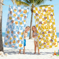 Personalizado Juguetón emoji Escena Foto Secado rápido Toalla de playa de gran tamaño suave con nombre Regalo de cumpleaños de verano para amigos Niños | Callie × emoji ™.