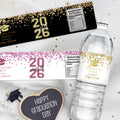 Gorro de graduación personalizado Clase 2026 Etiqueta adhesiva de purpurina para botella de agua con nombre y año Decoración de fiesta Regalo de graduación para graduados