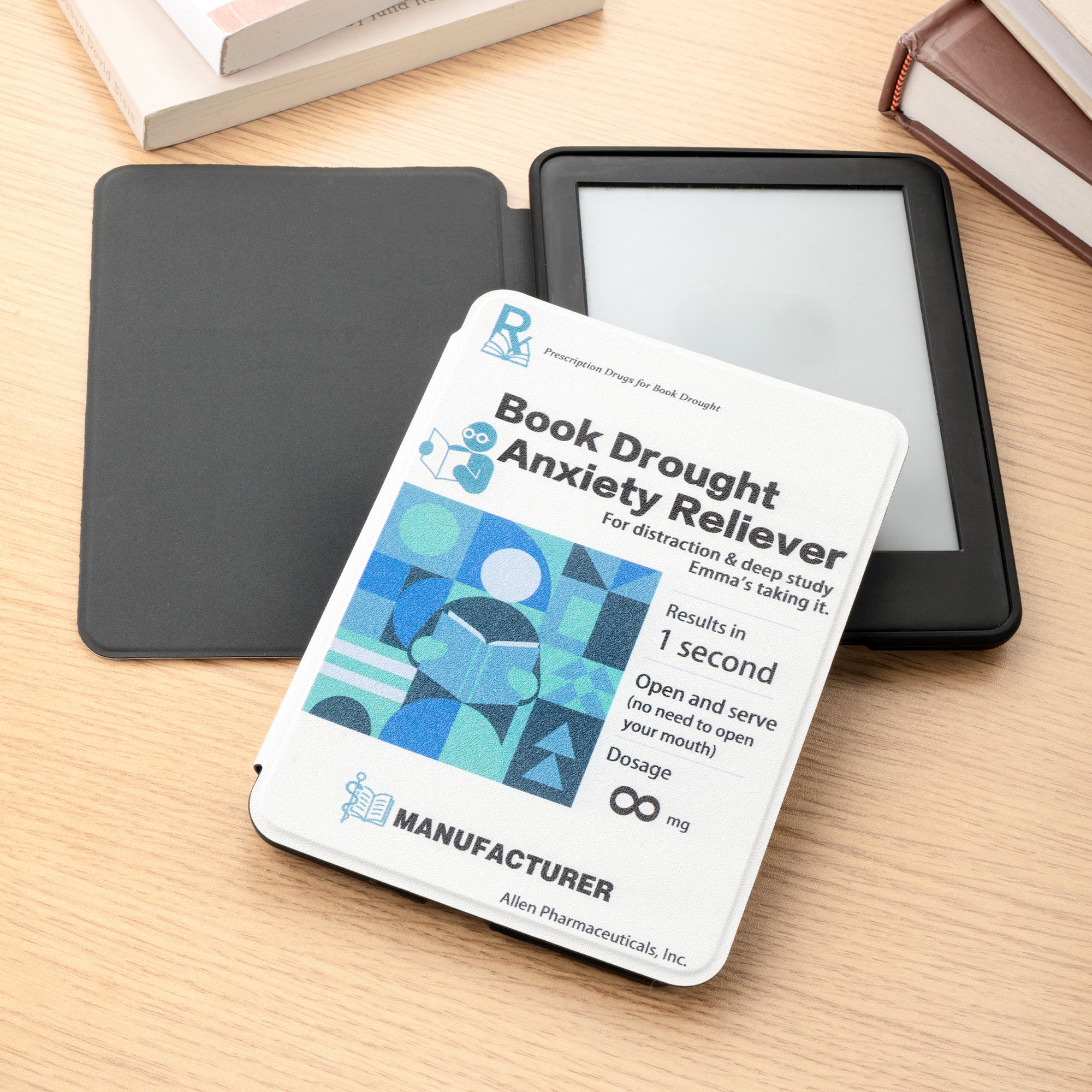 Caja de Medicina Personalizada Instrucciones Funda Portátil Kindle con Nombre Uso Diario Club de Lectura Regalo de Cumpleaños para Amantes de los Libros Ratones de Biblioteca