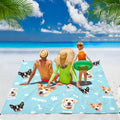 Manta de picnic personalizada con nombre Bones Paw Prints 1-3 Face Photos Regalo para amantes de las mascotas Familia