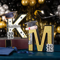 Gorro de Graduación Personalizado 3D Impreso Letra Nombre Signo con Año Fiesta Escritorio Decoración Graduación Agradecimiento Regalo para Graduados Compañeros de Clase