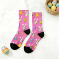 Calcetines personalizados con orejas de conejito y huevos de Pascua con foto Suaves Medias de media caña Regalo de Pascua para niños y familia