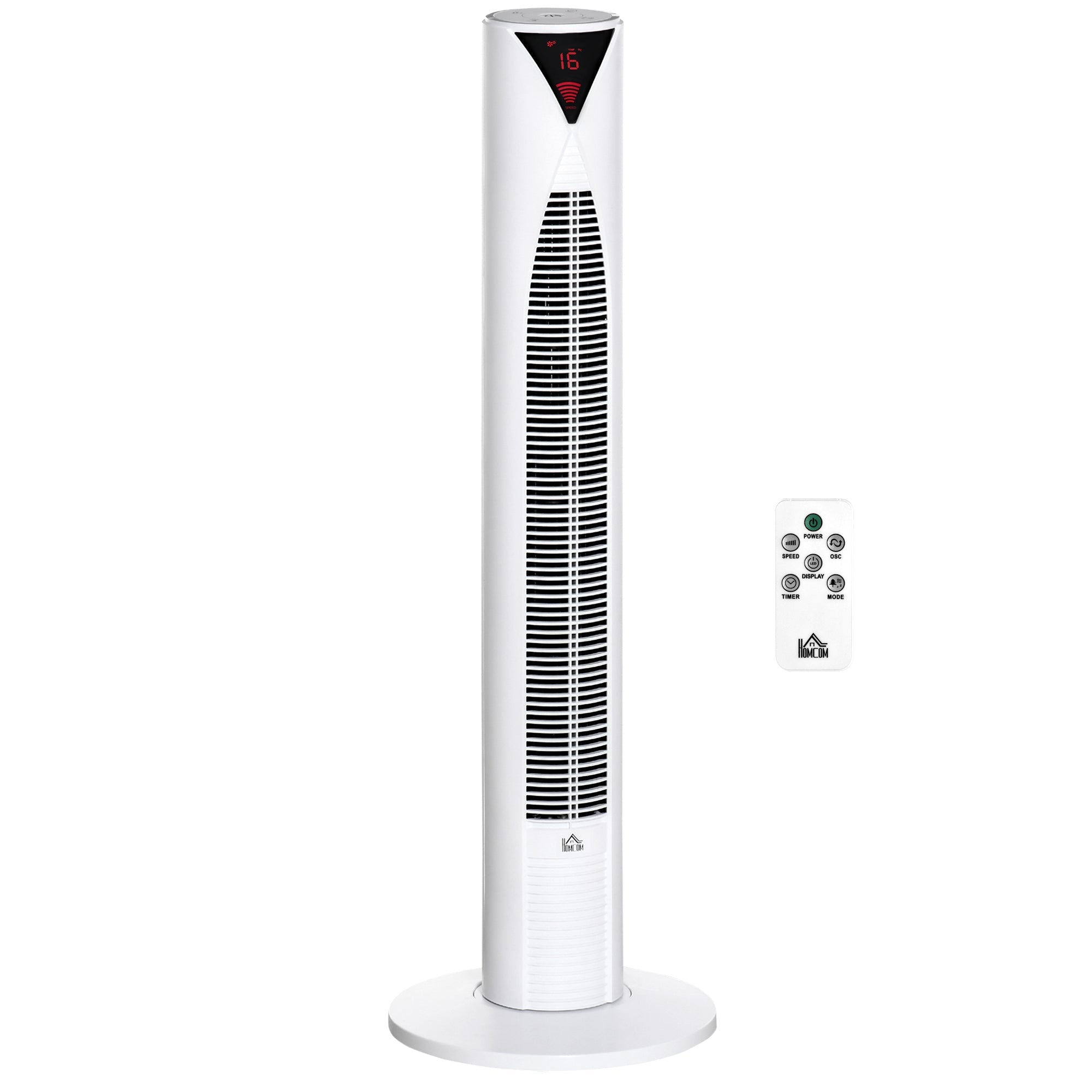 Freestanding Tower Fan Cooling for Home Bedroom with Oscillating & 4 Modes, White