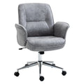 Swivel Computer Office Chair, Mid Back Desk Chair for Home Study Bedroom, Light Grey