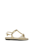 Prada Metallic Nappa Leather Sandal — Gold