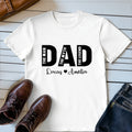 Camiseta personalizada Papá 100% algodón con el nombre del niño 1-5 Cumpleaños Día del Padre Regalo para hombre