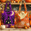 Personalizado Multicolor Jack-O'-Lantern Fantasma Reutilizable Bolsa de asas con nombre Halloween Fiesta Regalo para Niñas Mujeres