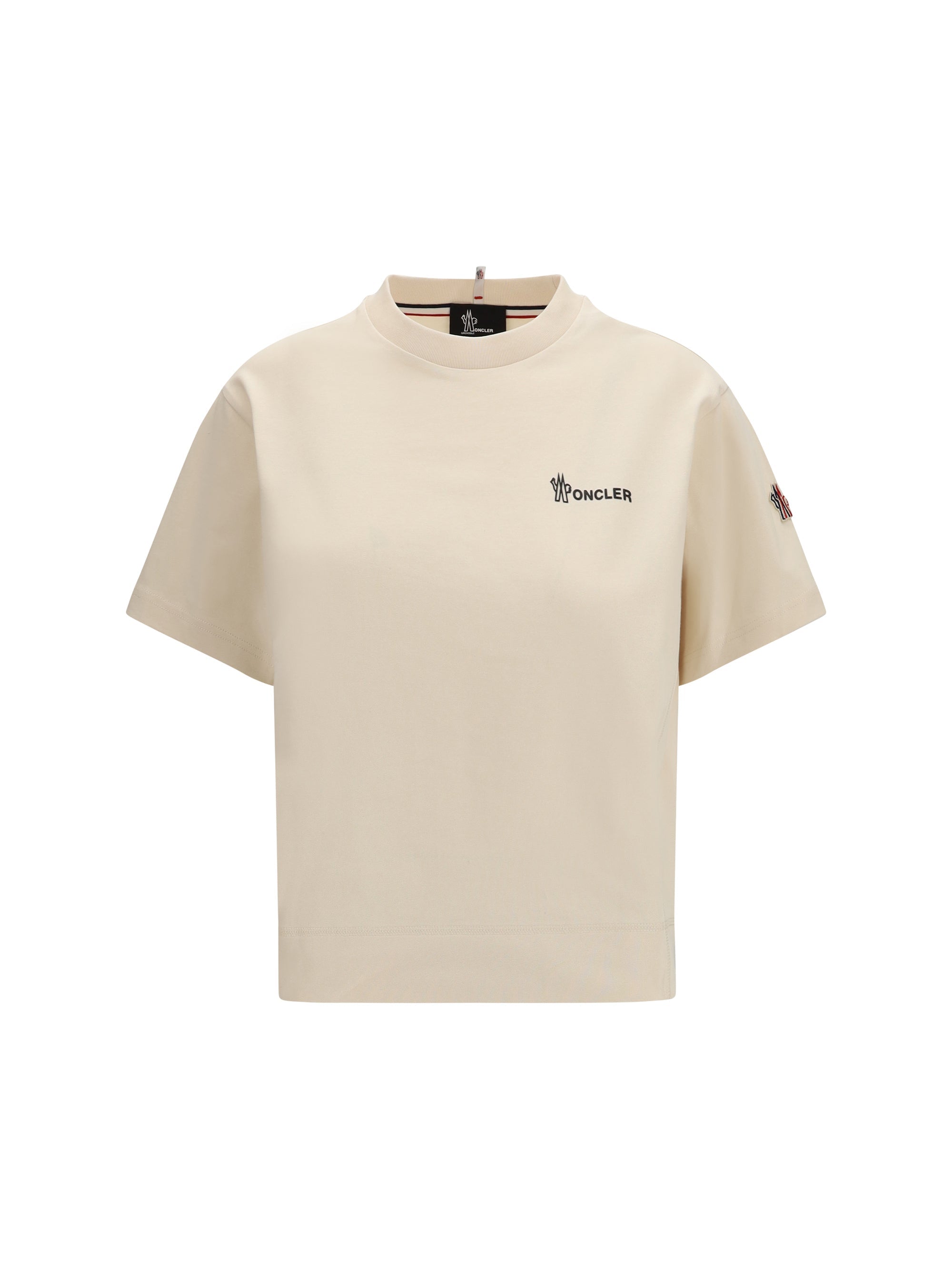 Moncler Grenoble Logo-Embroidered Cotton T-Shirt — Beige