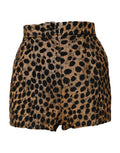 Women's Brown Leopard High Waisted Hot Pants Shorts