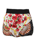 Women's Multicolor Floral High Waist Hot Pants Shorts Silk