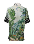 Women's Multicolor Printed Silk Collared Shirt Top