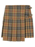 Burberry Burberry Check Wool Kilt — Camel