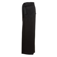 Women's Black Acetate Long Skirt