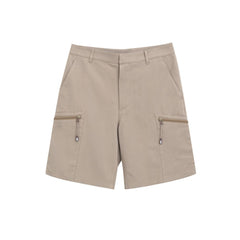 Men's Beige Cotton Cargo Shorts