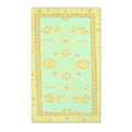 Pastel Mint and Gold Floral Medallion Accent Rug