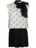 Valentino Pussy-Bow Polka Dot Dress — White