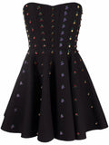 Valentino Crystal-Embellished Dress — Black