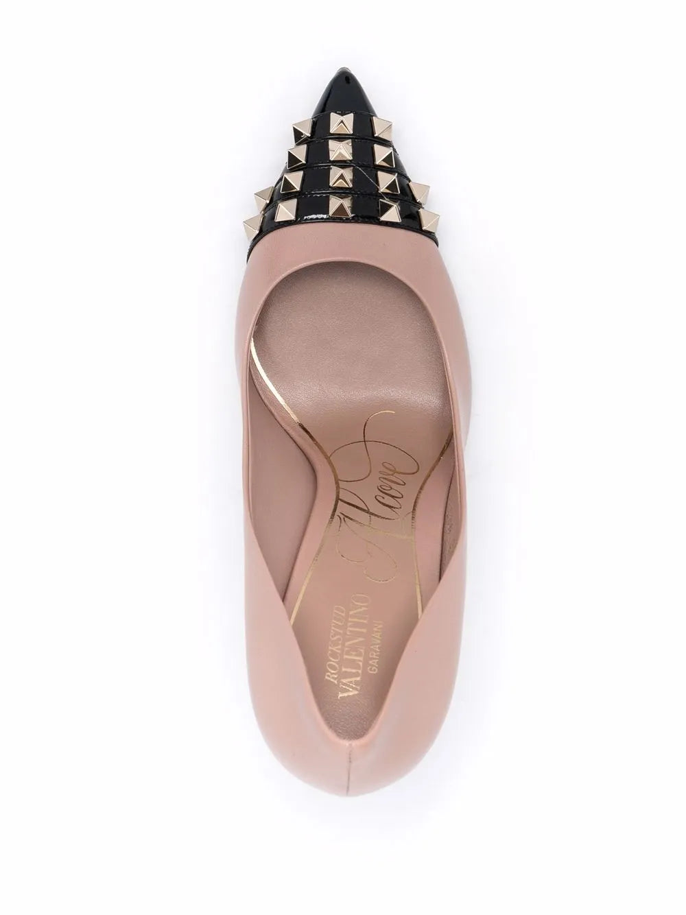 Valentino Studded Pointed Pumps — Pink