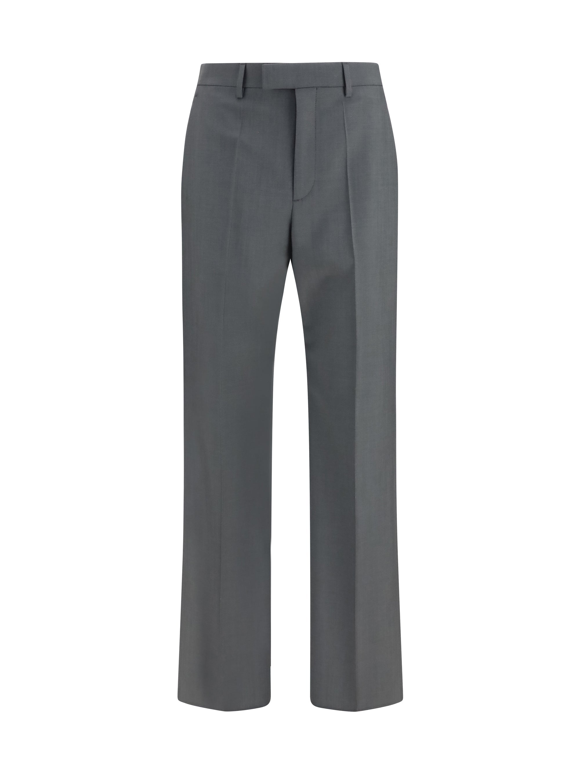 Valentino Wool and Mohair Tailored Trousers — Gray