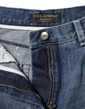 Women's Blue Cotton High Waist Wide Leg Denim Jeans Clothing
