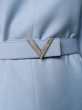 Valentino V Belted Dress — Blue