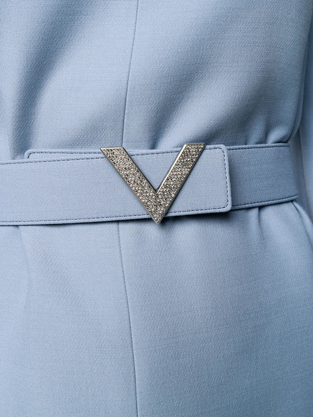 Valentino V Belted Dress — Blue