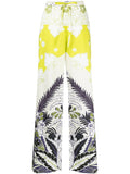 Valentino Floral-Print Trousers — Yellow
