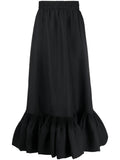 Valentino Peplum Hem Skirt — Black