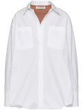 Valentino Layered Cotton-Poplin Shirt — White