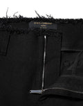 Women's Black Cotton Mid Waist Flared Denim Jeans Clothing