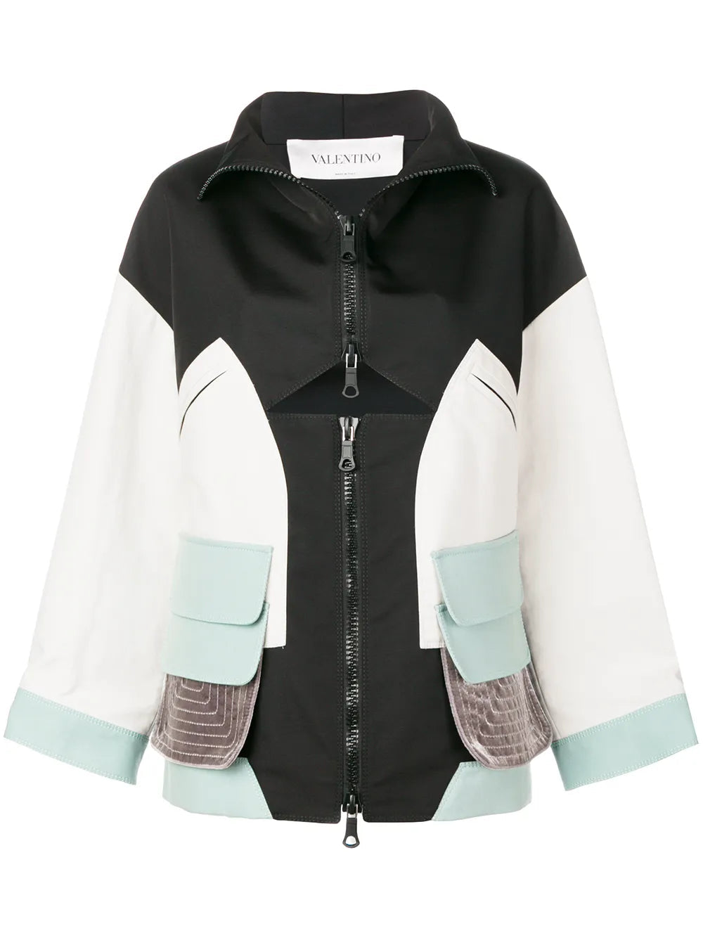 Valentino Panelled Color-Block Jacket — Black