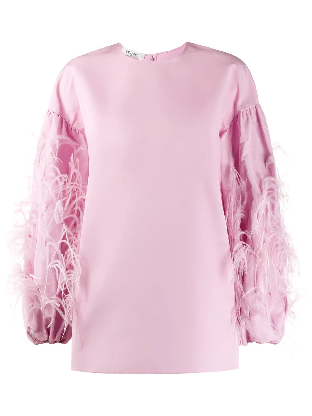 Valentino Feathered Sleeve Blouse — Pink